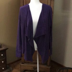 Open waterfall cardigan in purple..Large